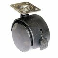 Handyct Furniture Caster 1-5/8 in. Wheel Height With Brake - Plate Mount Type - Black FT53414-100-00